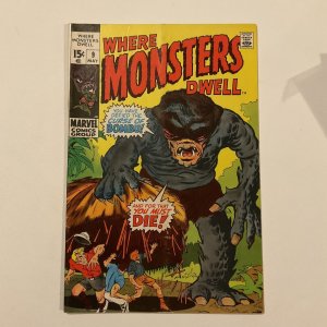 Where Monsters Dwell 9 Fine Fn 6.0 Marvel 1971
