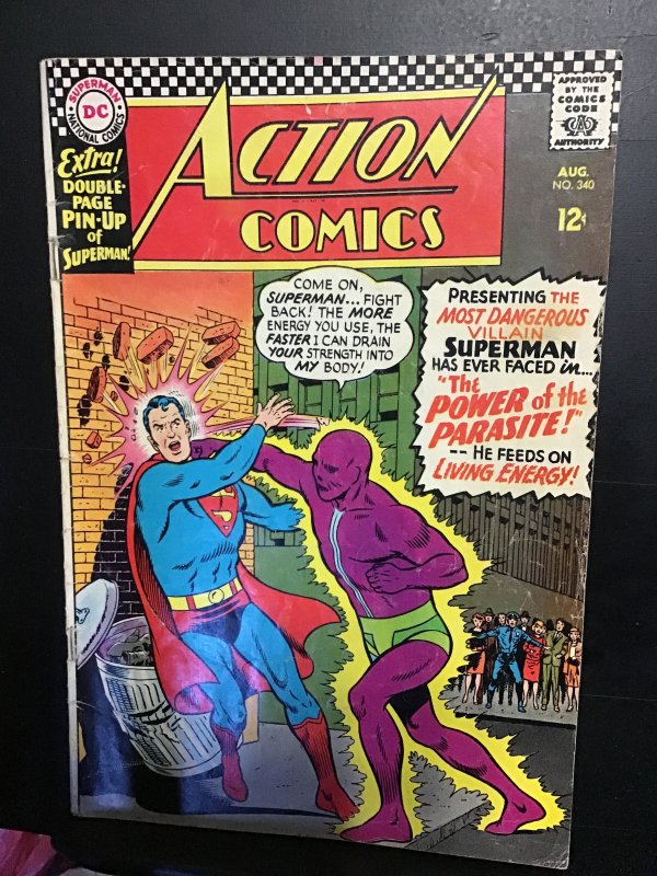 Action Comics #340  (1966) 1st Parasite vs. Superman, Supergirl story VG/FN Wow!