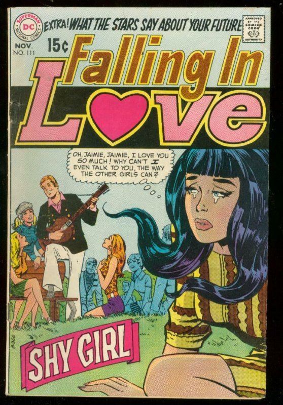 FALLING IN LOVE #111 1969-DC ROMANCE COMICS-SHY GIRL- FN