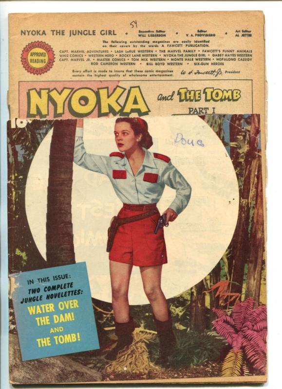 NYOKA THE JUNGLE GIRL #54 1951-FAWCETT-PHOTO COVER-3/4 COVER-fr