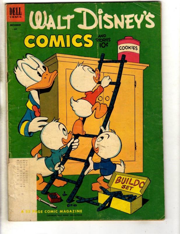 Walt Disney's Comics & Stories # 147 VG/FN Dell Golden Age Comic Book 1952 BE1