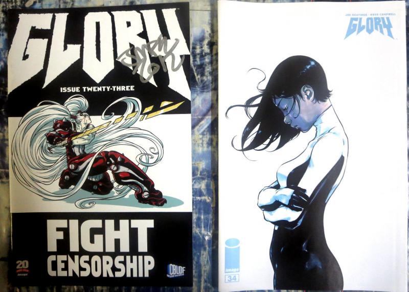 GLORY CBLDF Set of 2 Variants Issues #23 SIGNED by Joe Keatinge, #34  