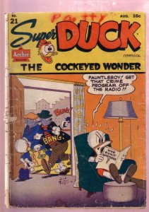 SUPER DUCK #21 1948 AL FAGALY GUN COVER-VIOLENT STORIES G-
