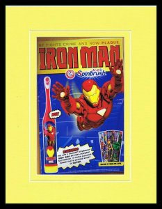 2010 Iron Man Kid's Spinbrush Framed 11x14 ORIGINAL Vintage Advertisement