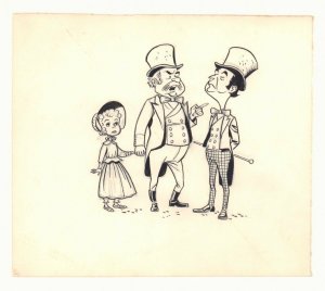 Three Victorian Era People Illo - art by George Papp