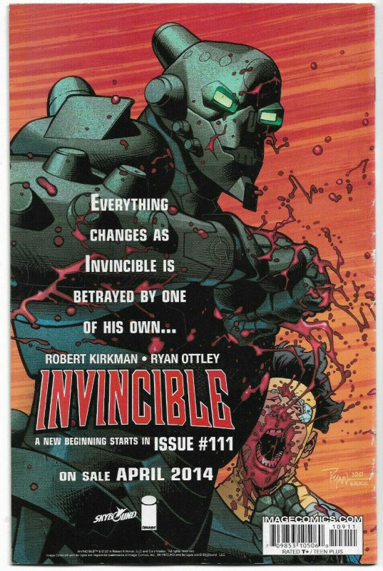 INVINCIBLE#109 VF 2014 ROBERT KIRKMAN IMAGE COMICS