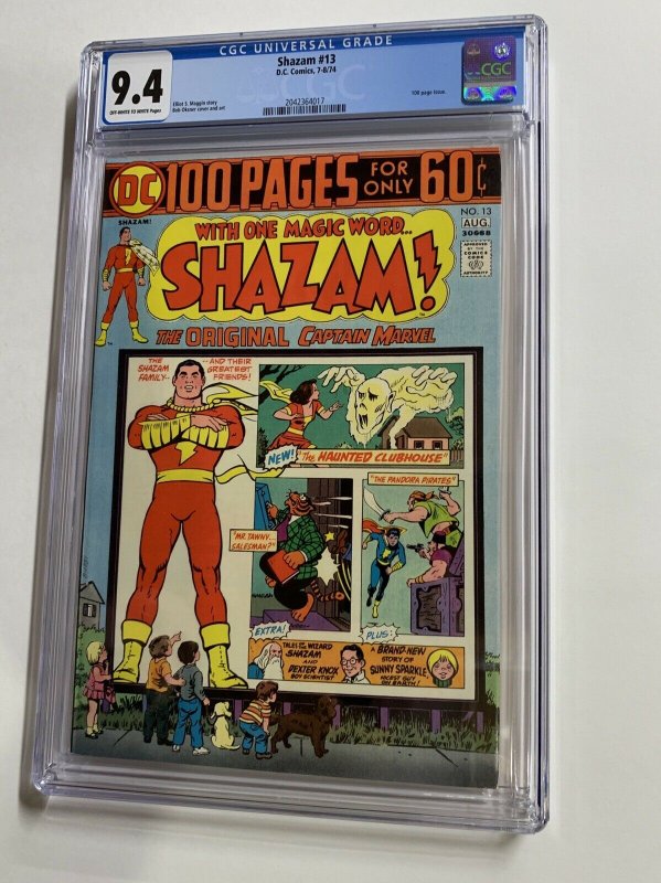 Shazam 13 Cgc 9.4 Ow/w Pages Dc Comics Bronze Age 2042364017 