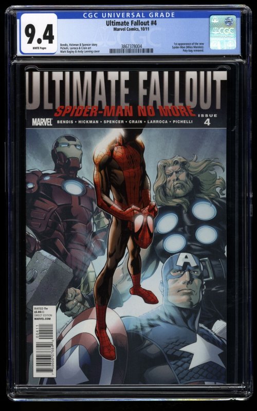 Ultimate Fallout #4 CGC NM 9.4 White Pages 1st Miles Morales!