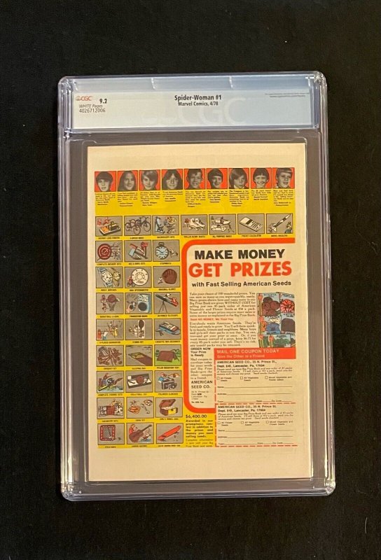 Spider-Woman #1 CGC 9.2 1978 ORIGIN Jessica Drew MCU Spec.