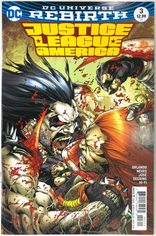 JUSTICE LEAGUE AMERICA Comic 3 — Rebirth — Lobo Cover 2017 DC Universe VF+ Con 761941349589