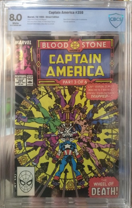 Captain America #359 CBCS 8.0 *KEY* issue 1st Appearance of Crossbones