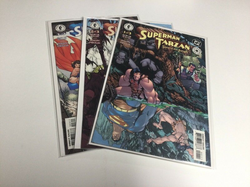 Superman Tarzan Sons of the Jungle 1-3 Nm Near Mint Dark Horse Comics 