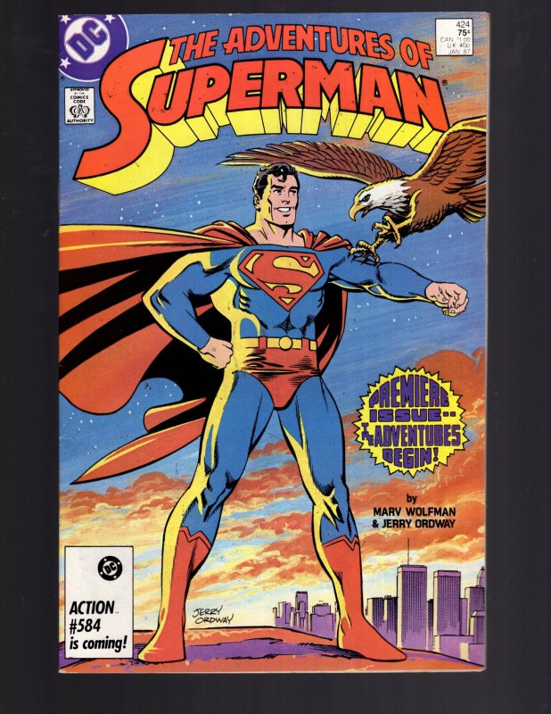 Adventures of Superman #424 (1987) CLASSIC Copper Age Cover !!!