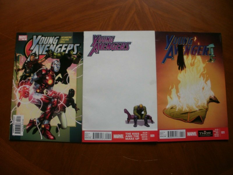 3 Near-Mint Marvel Comic: YOUNG AVENGERS #3 (2005) & #9 #11 (2013) Heinberg Dell