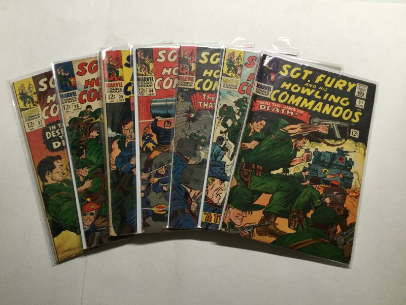 Sgt Fury And His Howling Commandos 31-37 Lot Run Set Gd To Vg 2.0-4.0 Marvel