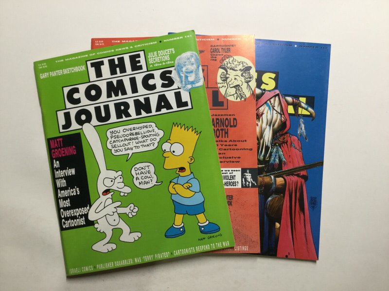 Comics Journal 141 142 144 Lot Magazine Near Mint- Nm- 9.2 Pacific Comics