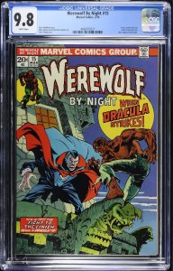 (1974) WEREWOLF BY NIGHT #15 CGC 9.8 WP! Tomb of Dracula (#18) X-OVER!