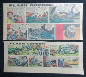1960's FLASH GORDON by Mac Raboy 14x7.5 Newspaper Comic Strip LOT of 8 VG/VG+