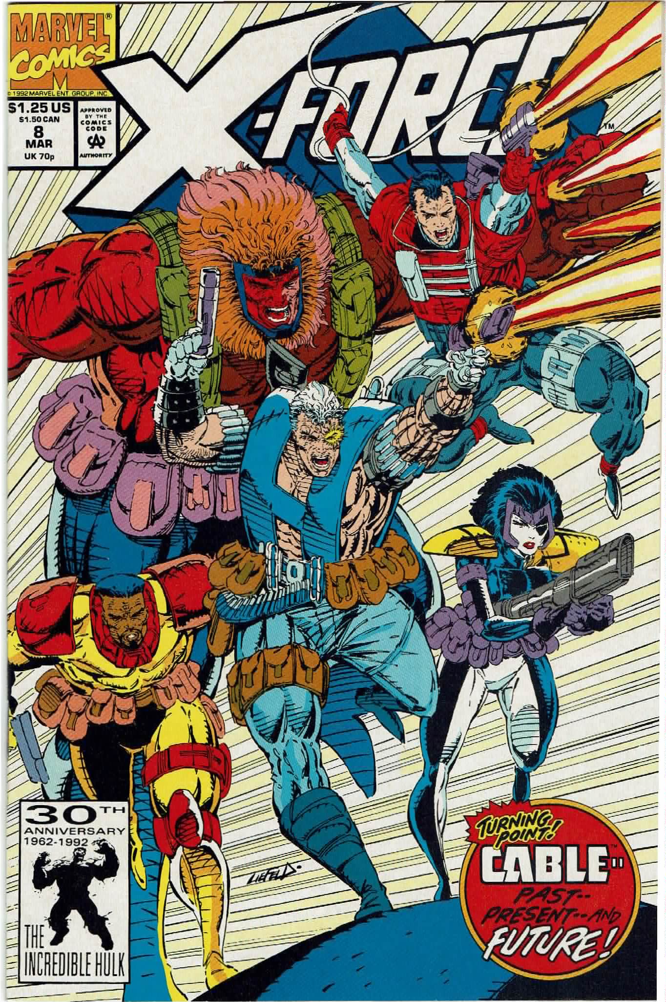 X-Force #8 (1991 v1) Rob Liefeld Cable Wild Pack NM- | Comic Books