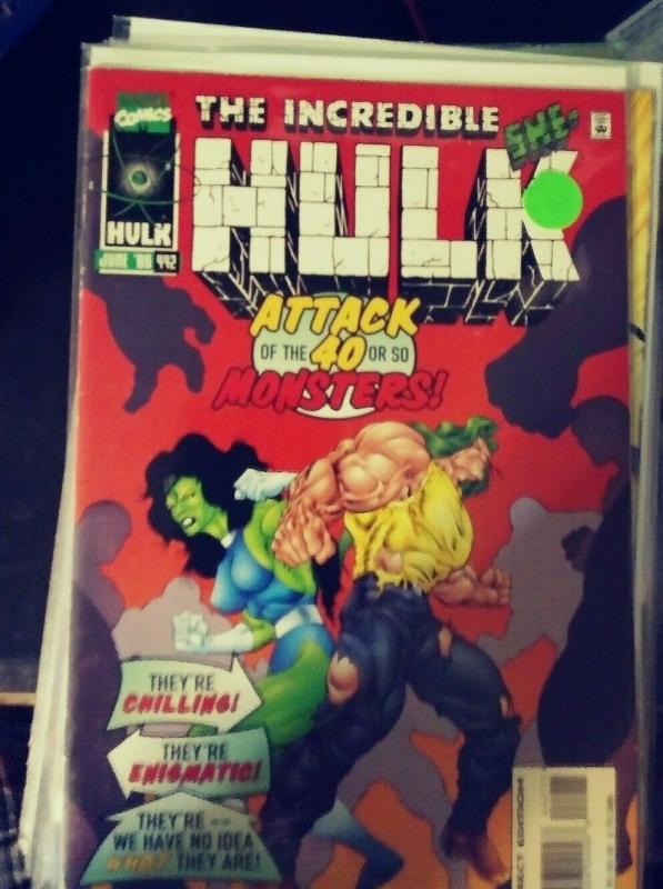incredible hulk  # 442 1996  MARVEL  she hulk+DOC  samson +GREEN + molecule man