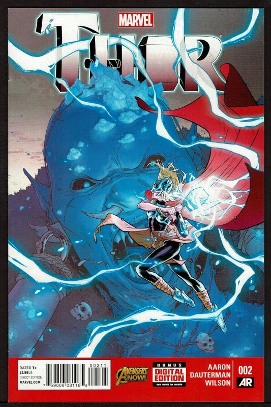 Thor #2 Female Thor, 1st Print (Jan 2015 Marvel)  9.4 NM