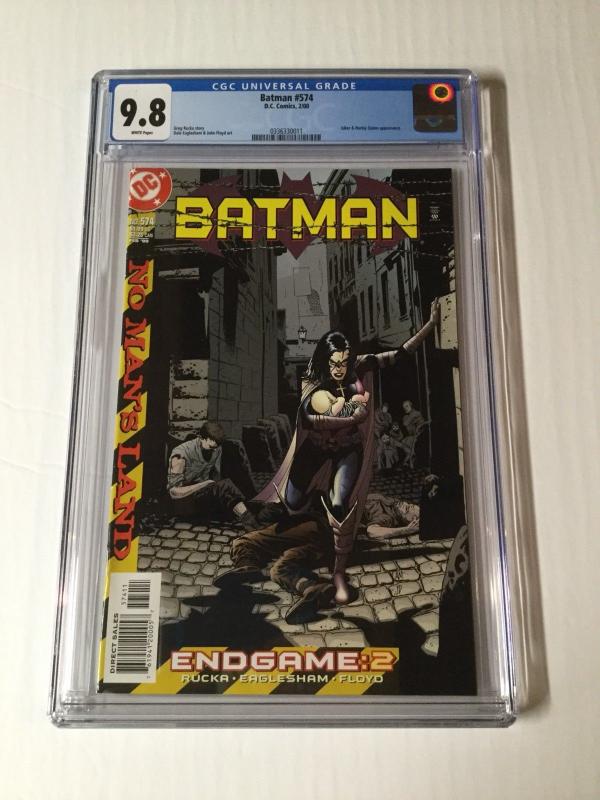 Batman 574 Cgc 9.8 White Pages 9th Appearance Of Harley Quinn Regular Dcu