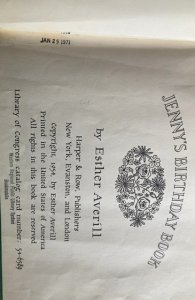 Jenny’s birthday party, AVERILL,1954,ex-library book