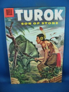 TUROK SON OF STONE 3 F VF DINOSAUR CVR CAVEMEN STORY 1956