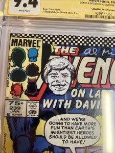 AVengers (1984) #239 (CGC 9.4 SS) Signed Sketch (David Letterman) Al Milgrom CPV