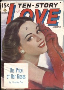 TEN-STORY LOVE---FEB 1950--SPICY PULP ROMANCE-PIN UP GIRL COVER--NEW COLLECTION