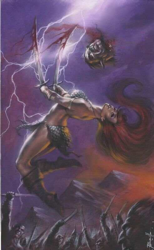 Red Sonja Revenge of the Gods #2 LUCIO PARILLO VIRGIN VARIANT NEAR MINT.