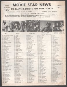 Movie Star News Mail Order Sales Catalog Supplement #KK 1960's-Irving Klaw-8 ...