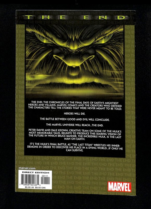 Incredible Hulk: The End #1 David & Keown! LOW Print Run!