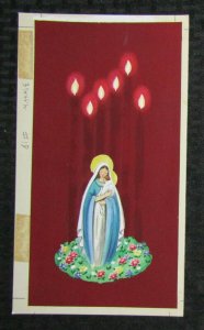 RELIGIOUS Mary & Baby Jesus in Flower Patch Candles 6x11 Greeting Card Art #R18