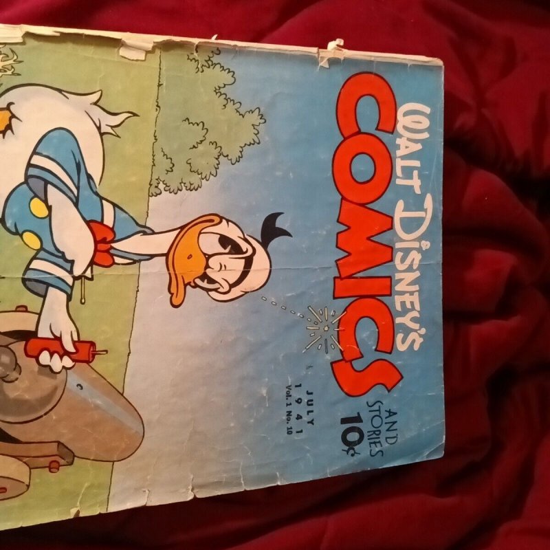 Walt Disney's Comics and Stories #10 dell 1941 ww2 era mickey mouse Donald duck