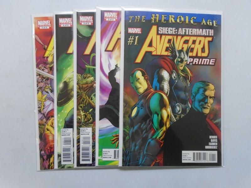 Avengers Prime, Set:1-5 THE HEROIC AGE Average 8.5/VF+ (2010)