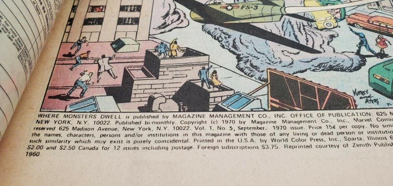 WHERE MONSTERS DWELL #5 (1970) Marvel