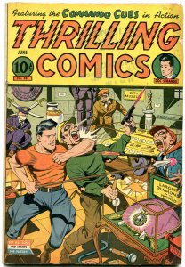 Thrilling Comics #48 1945- Doc Stange Schomburg cover- Commando Cubs VG 