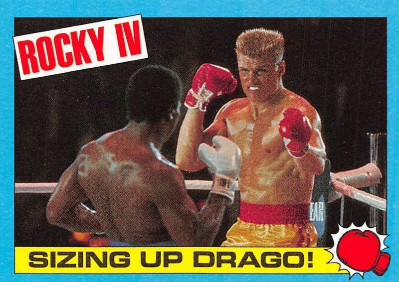 1985 Topps Rocky IV #17 Sizing Up Drago! > Ivan Drago > Apollo Creed