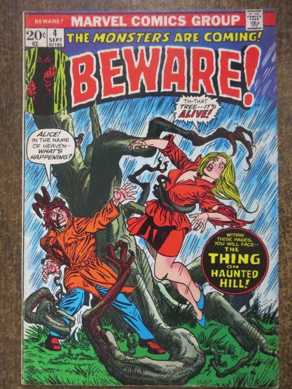 BEWARE 4 VG Sept. 1973 Marvel COMICS BOOK