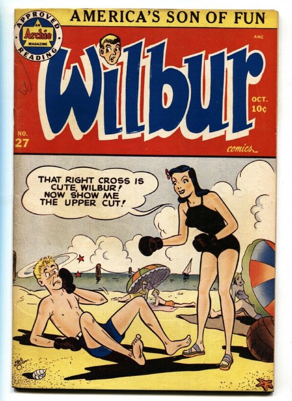 WILBUR COMICS #27-BOXING SWIM SUIT COVER-ARCHIE VF 