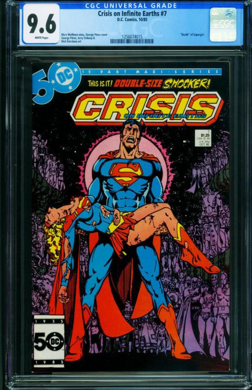 CRISIS ON INFINITE EARTH #7 CGC 9.6 1985-DC COMICS-SUPERGIRL DEATH-1256074015