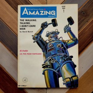 Amazing Stories Vol 39 #6 VF (Ziff-Davis, June 1964) Silver Age Pulp ROBOT COVER