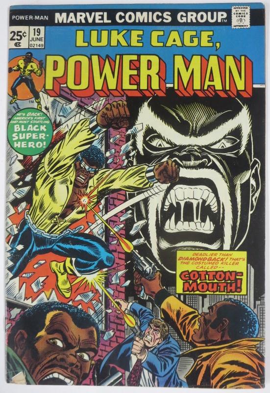 LUKE CAGE, POWER MAN #19 VG MARVEL COMICS VERY GOOD 1ST COTTONMOUTH!