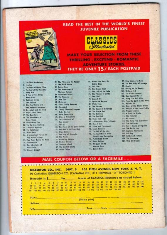 Classics Illustrated #120 (Jun-54) VG Affordable-Grade 