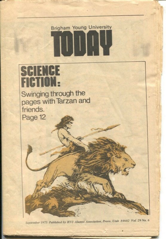 Today 9/1975-Tarzan cover and feature-Edgar Rice Burroughs photo-BYU Newspaper-G