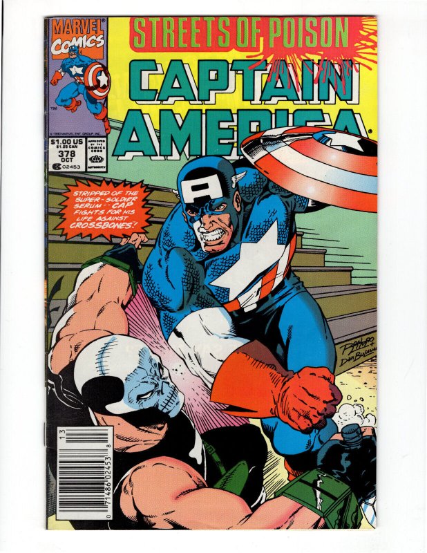 Captain America #378 - Marvel Comics - 1990 - Fine/VF - Newstand!
