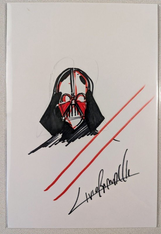 Darth Vader Original Comic Size Sketch By Industry Artist Livio Ramondelli W/COA