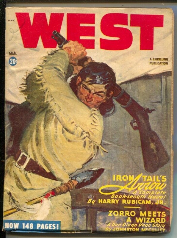 West 3/1948-Thrilling-Zorro-Johnston McCulley-A. Leslie Ross-cover-hero pulp-...