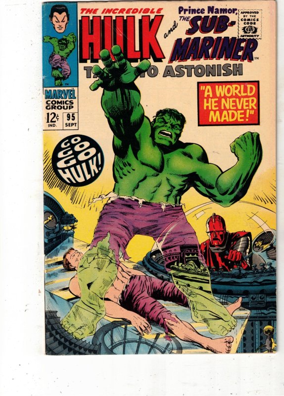 Tales to Astonish #95 (Aug-67) VF/NM Hulk, Namor High Evolutionary WOW! BEANTOWN